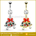 Holiday Jewelry Christmas Socks Jewelry Cubic Zirconia Dangle Belly Button Ring